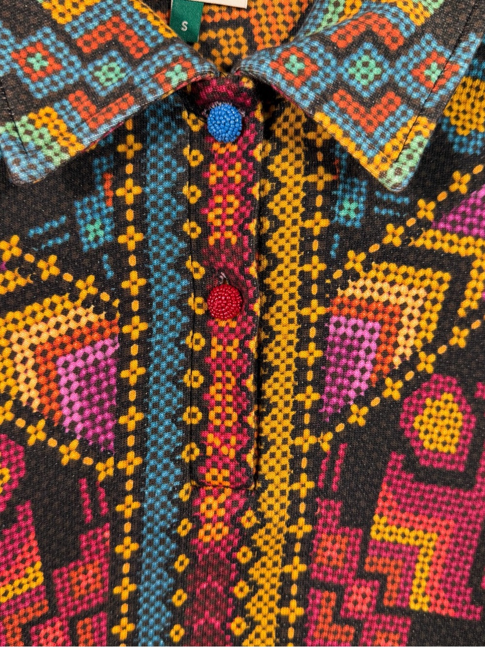FARM Rio Multicolor Aztec Cropped long sleeve sweat shirt - Picture 3 of 9